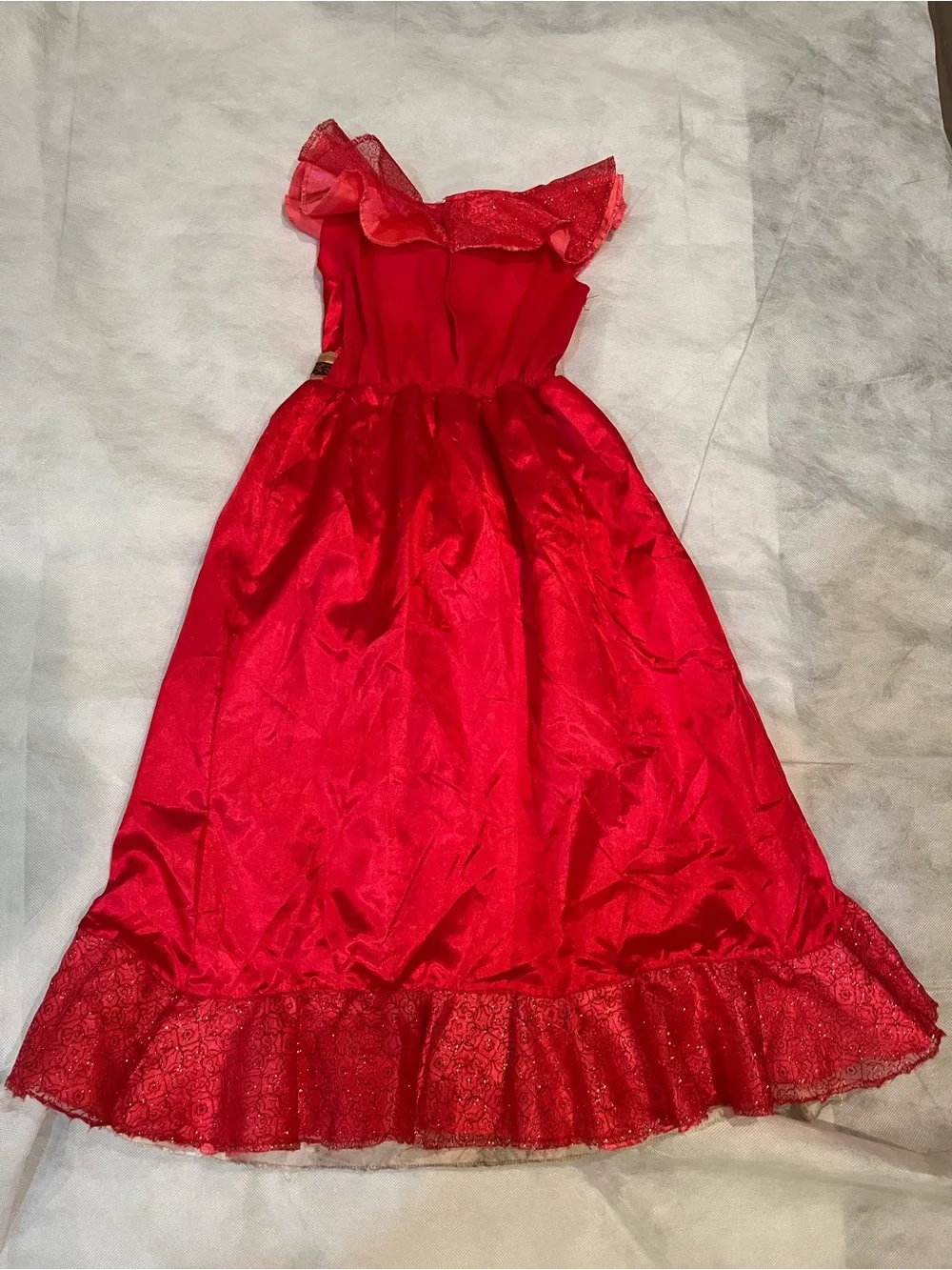 Disney Red Elena of Avalor Princess Dress with Gold Belt Accent S/P (4/6x)